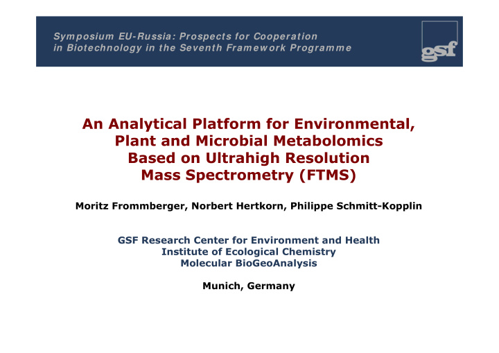 an analytical platform for environmental plant and