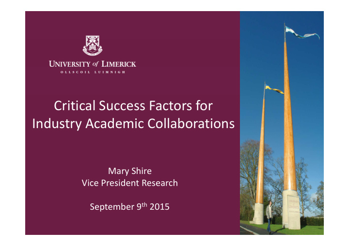 critical success factors for industry academic