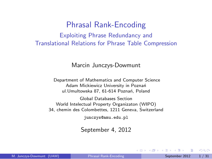 phrasal rank encoding