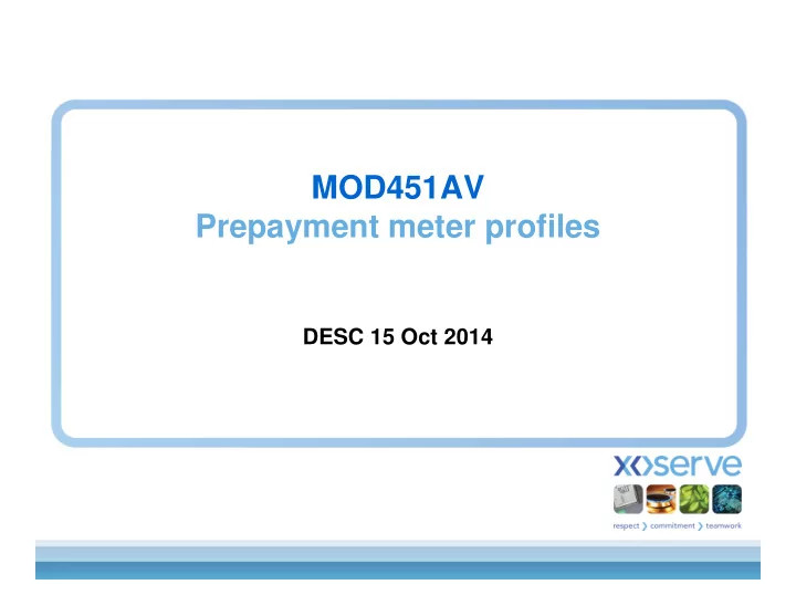 mod451av prepayment meter profiles
