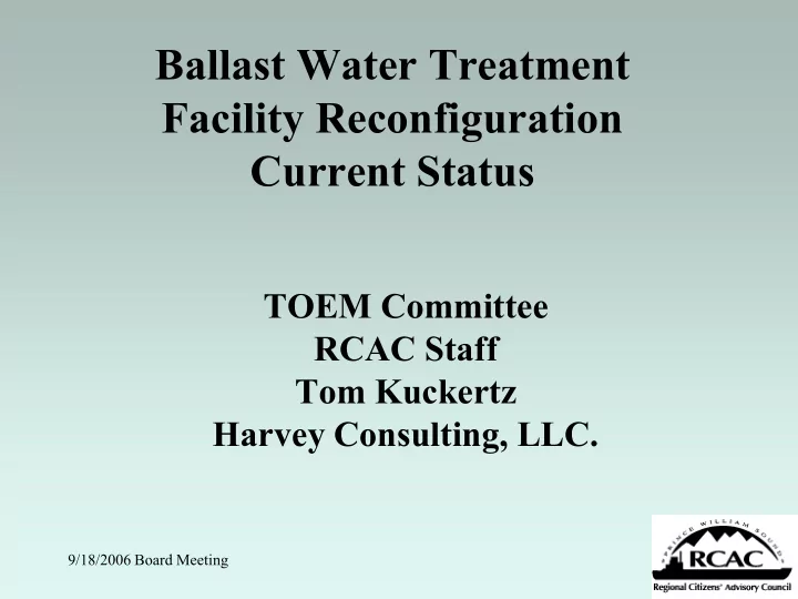 ballast water treatment