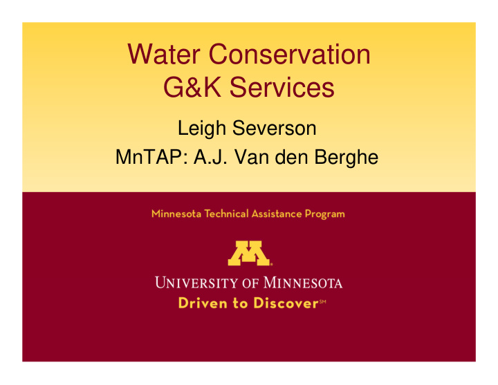 water conservation g k services