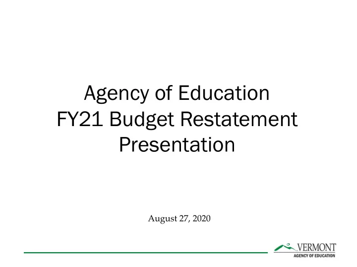 agency of education