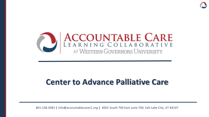 center to advance palliative care