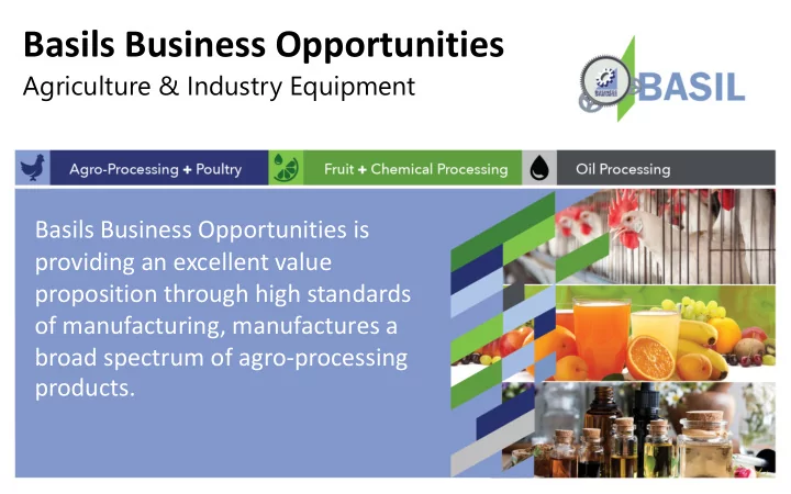 basils business opportunities
