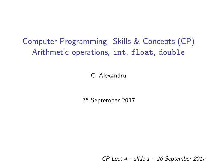 computer programming skills concepts cp arithmetic