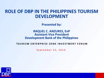 DEVELOPMENT  Presented by:  RAQUEL C. ANZURES, EnP  Assistant Vice President  Development Bank of