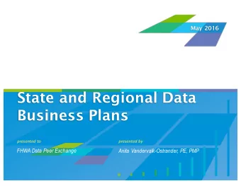 State and Regional Data  Business Plans  presented to  presented by  FHWA Data Peer Exchange  Anita