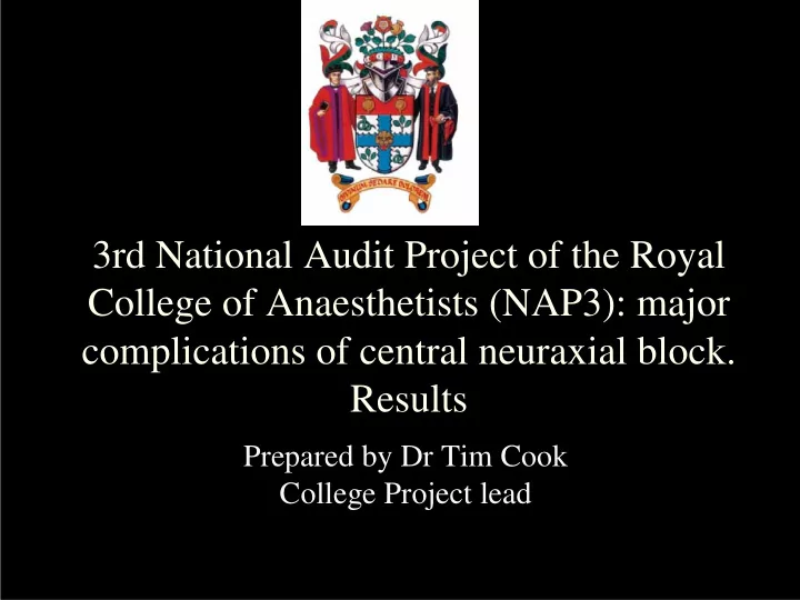3rd national audit project of the royal college of