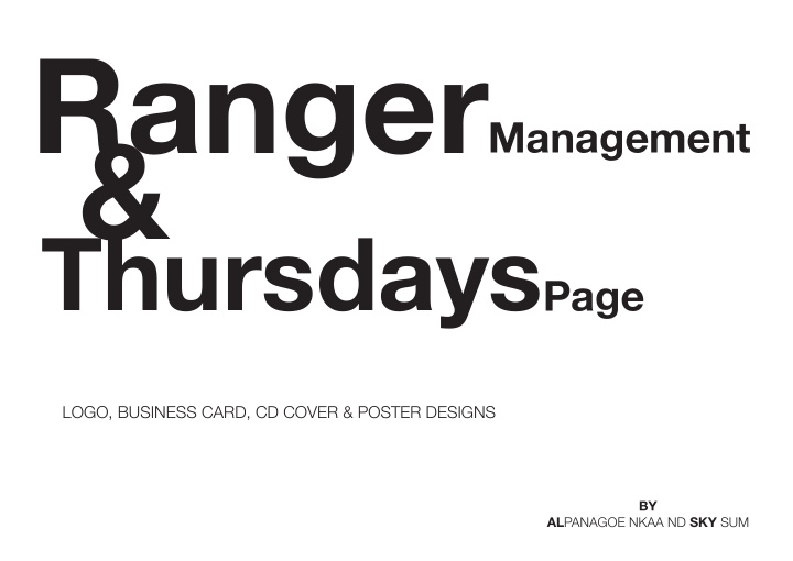 thursdays page logo business card cd cover poster designs