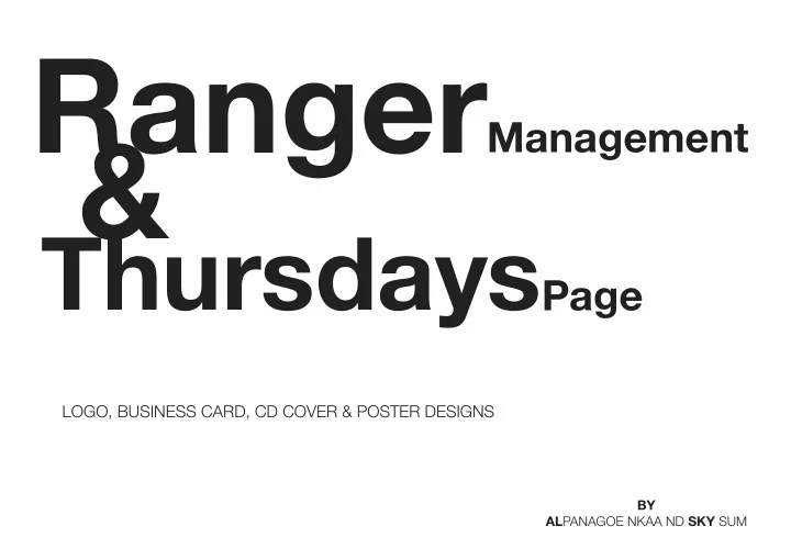 thursdays page logo business card cd cover poster designs