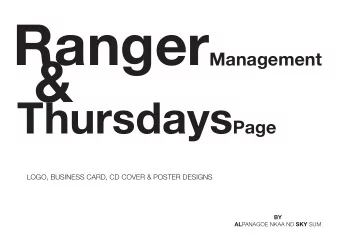&amp; Thursdays Page  LOGO,  BUSINESS  CARD,  CD  COVER  &amp;  POSTER  DESIGNS  BY