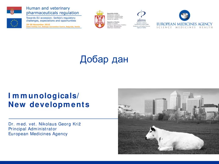 i m m unologicals new developm ents dr med vet nikolaus