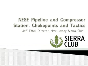NESE Pipeline and Compressor  Station: Chokepoints and Tactics Jeff Tittel, Director, New Jersey