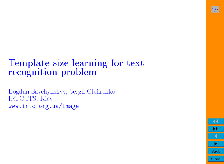 template size learning for text recognition problem