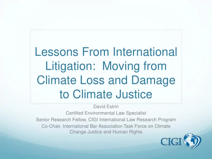 lessons from international
