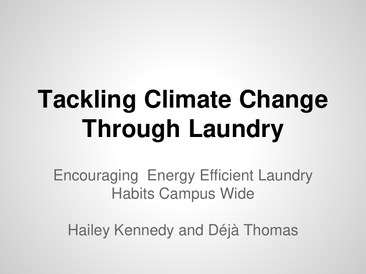 tackling climate change through laundry