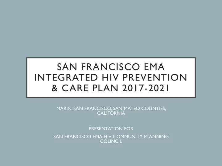 integrated hiv prevention