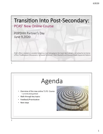 Agenda  Overview of the new online T.I.P.S  Course   currently being piloted  Walk through