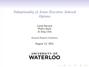 Suboptimality of Asian Executive Indexed  Options  Carole Bernard  Phelim Boyle  Jit Seng Chen