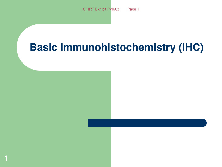 basic immunohistochemistry ihc