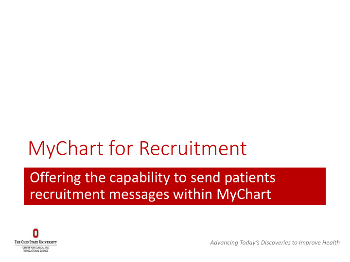 mychart for recruitment