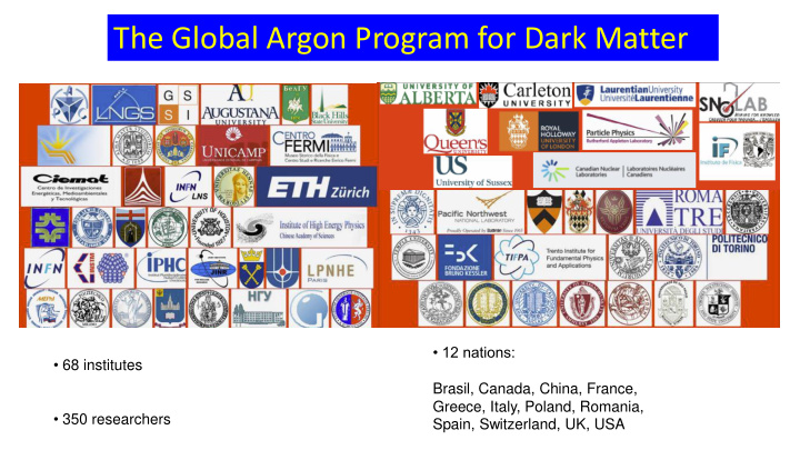 the global argon program for dark matter
