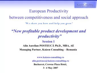 between competitiveness and social approach &quot;W e show you how and help you grow&quot;  New