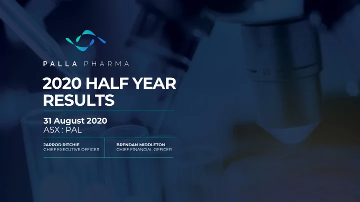 2020 half year results