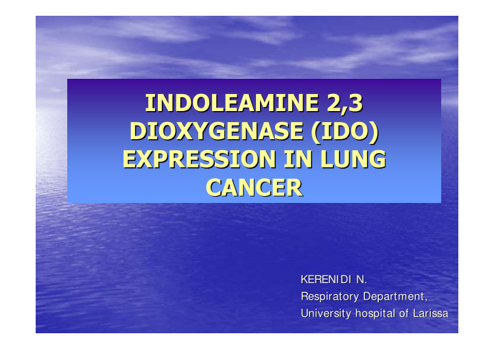 indoleamine 2 3 indoleamine 2 3 dioxygenase ido