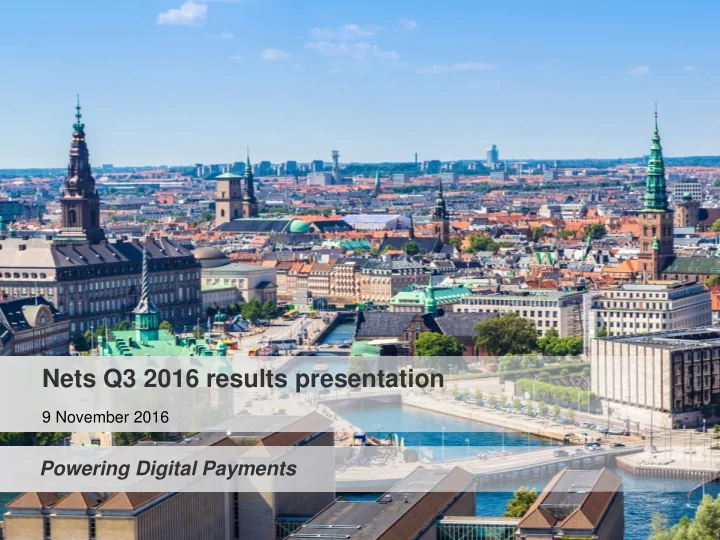 nets q3 2016 results presentation