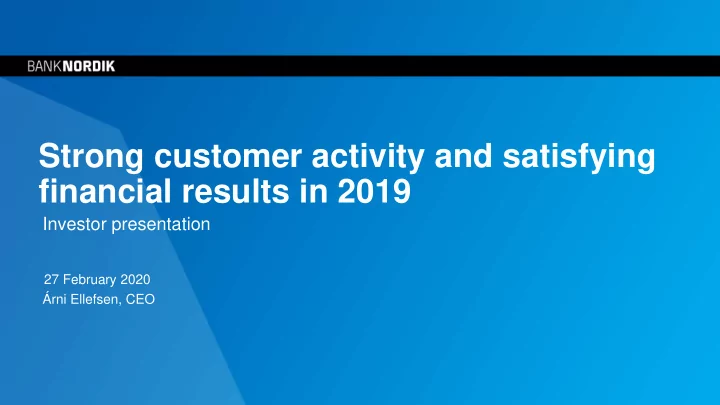 financial results in 2019