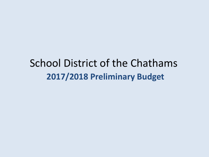 school district of the chathams