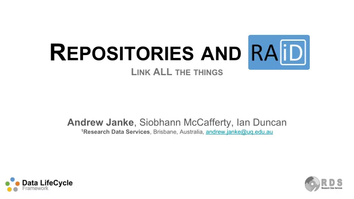 r epositories and ra i d