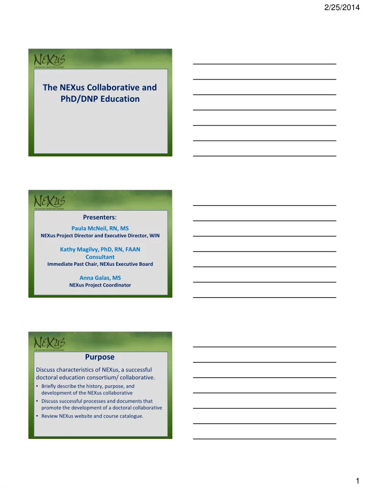 the nexus collaborative and phd dnp education