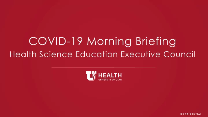 covid 19 morning briefing
