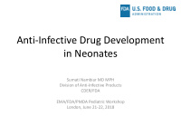 anti infective drug development in neonates