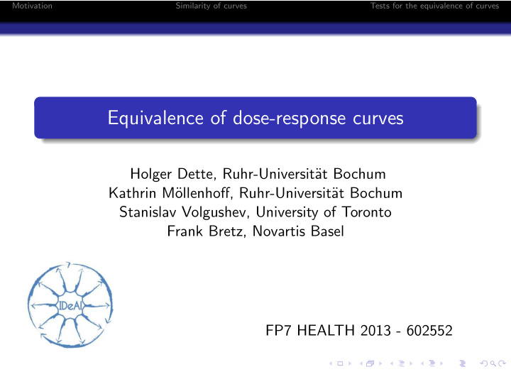 equivalence of dose response curves
