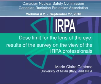 Dose limit for the lens of the eye:  results of the survey on the view of the  IRPA professionals