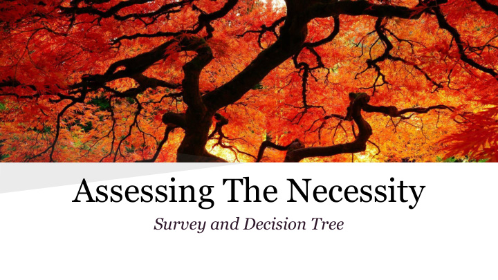 assessing the necessity