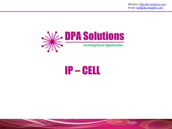 DPA Solutions  Unveiling Novel Opportunities IP  CELL  About Us  DPA Solutions is an upcoming