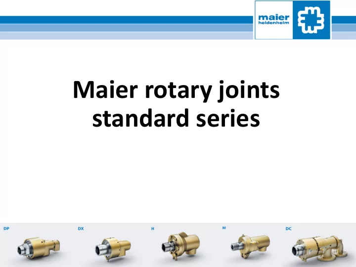standard series overview