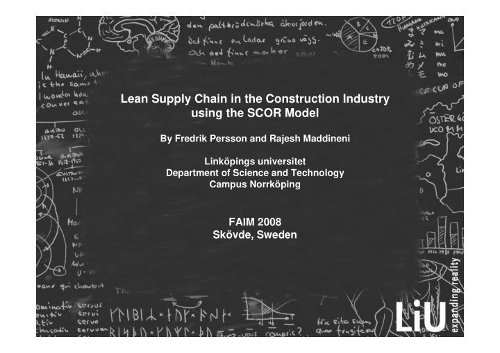 lean supply chain in the construction industry using the