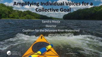 Amplifying Individual Voices for a  Collective Goal  Sandra Meola  Director  Coalition for the