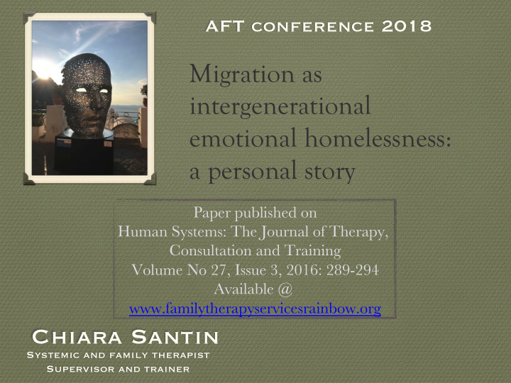 migration as intergenerational emotional homelessness a