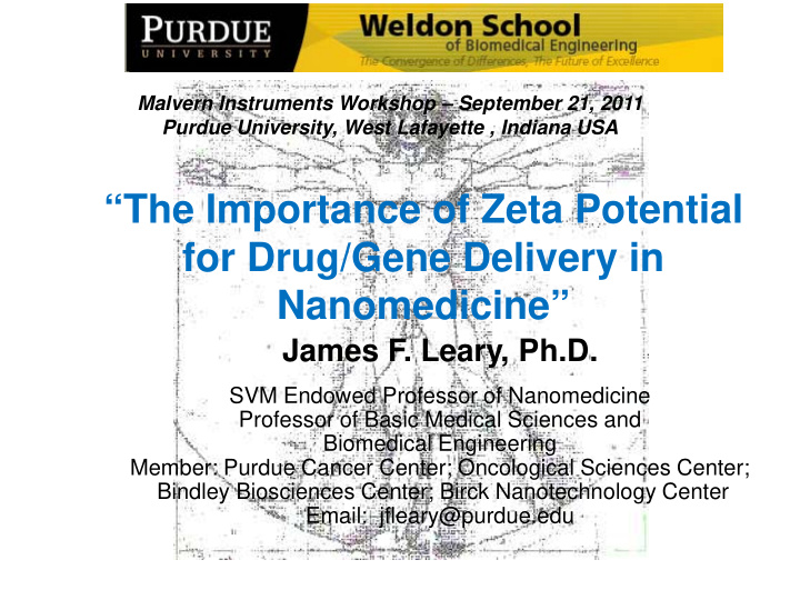 the importance of zeta potential for drug gene delivery
