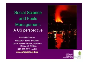 Social Science  Social Science  and Fuels  and Fuels  Management:  Management:  Management: