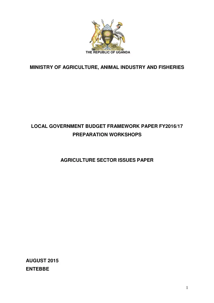 ministry of agriculture animal industry and fisheries
