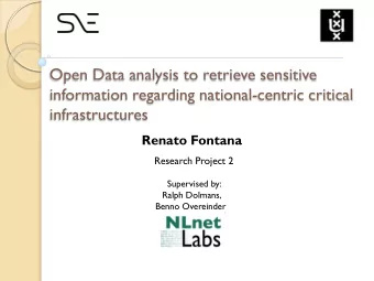 infrastructures Renato Fontana  Research Project 2  Supervised by:  Ralph Dolmans,  Benno