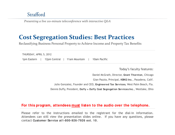 cost segregation studies best practices
